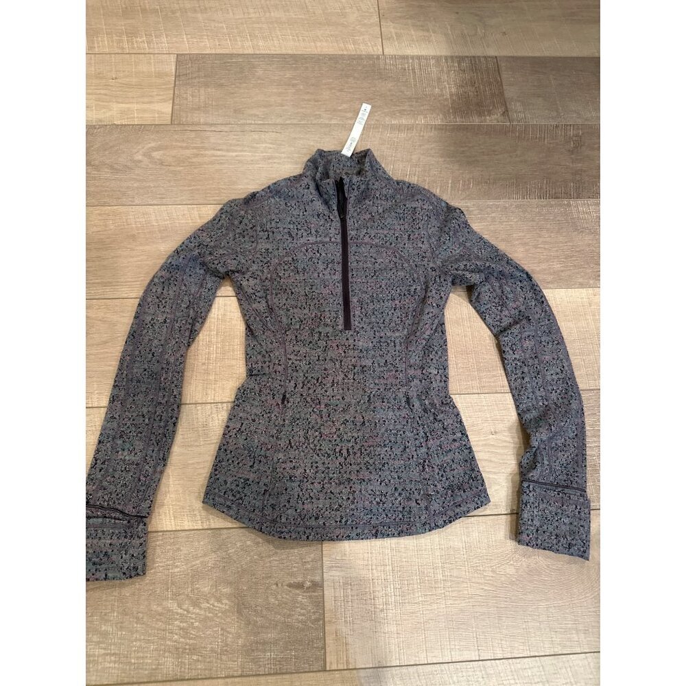Lululemon Womens Multicolor 1/4 Zip Long Sleeve Athletic Pullover Size 2 Nylon/P